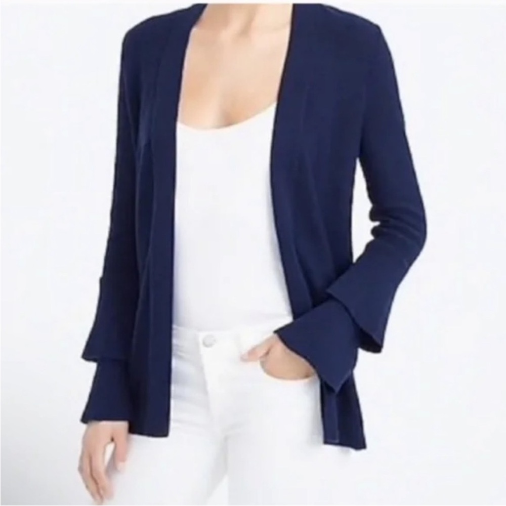 JCrew tiered bell-sleeve open-front cardigan